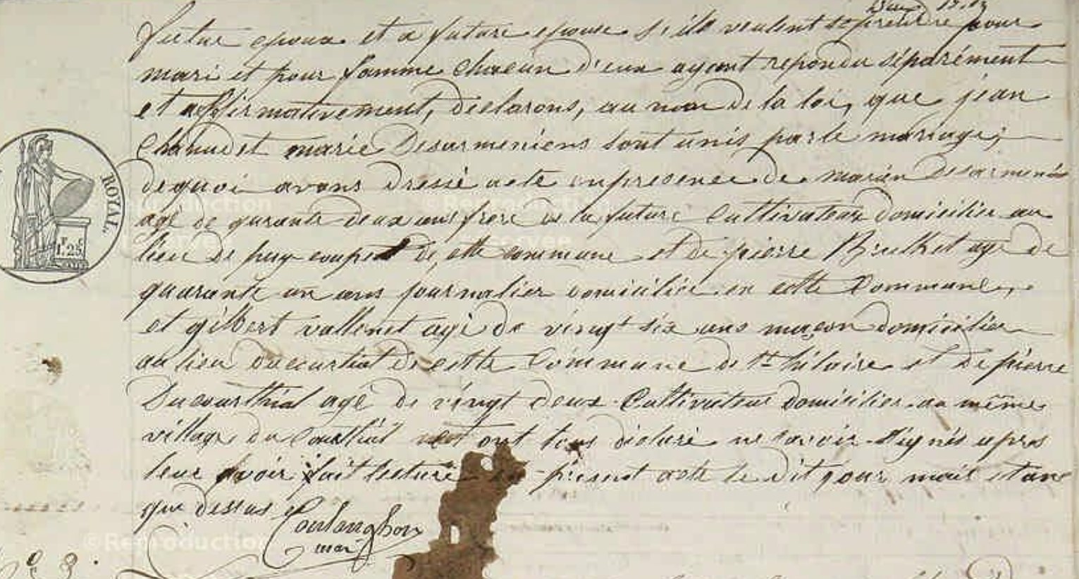 Mariage Chanudet Jean - Dezarmerien Marie 26_01_1841 -3.jpg